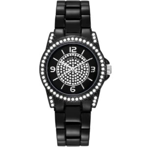 Très Belle Montre Femme Louise Pearl ornée de Cristaux Swarovski® NoirLP25