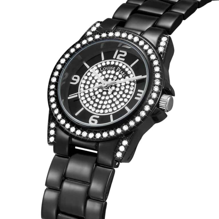 Très Belle Montre Femme Louise Pearl ornée de Cristaux Swarovski® NoirLP25