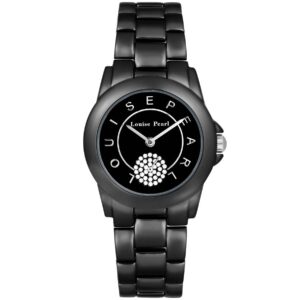 Très Belle Montre Femme Louise Pearl ornée de Cristaux Swarovski® Noir