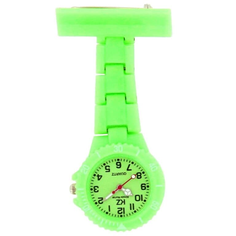 Montre infirmière Plastique Vert broche 107
