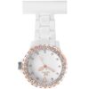 Montre Infirmière en Plastique Blanc Rosé Strass KRAZY 11