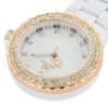Montre Infirmière en Plastique Blanc Rosé Strass KRAZY 11