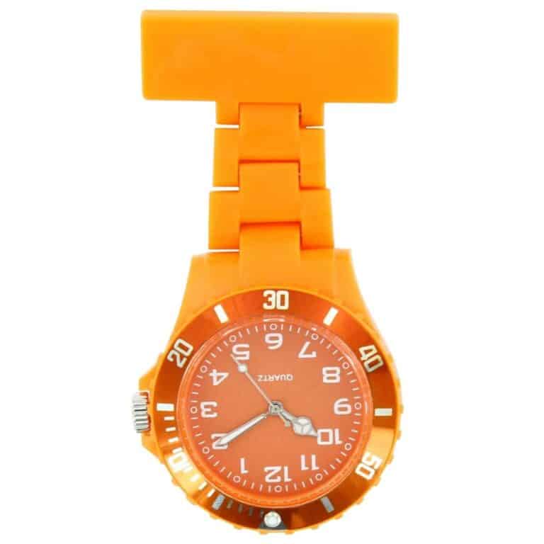 Montre infirmière Plastique Orange broche 130