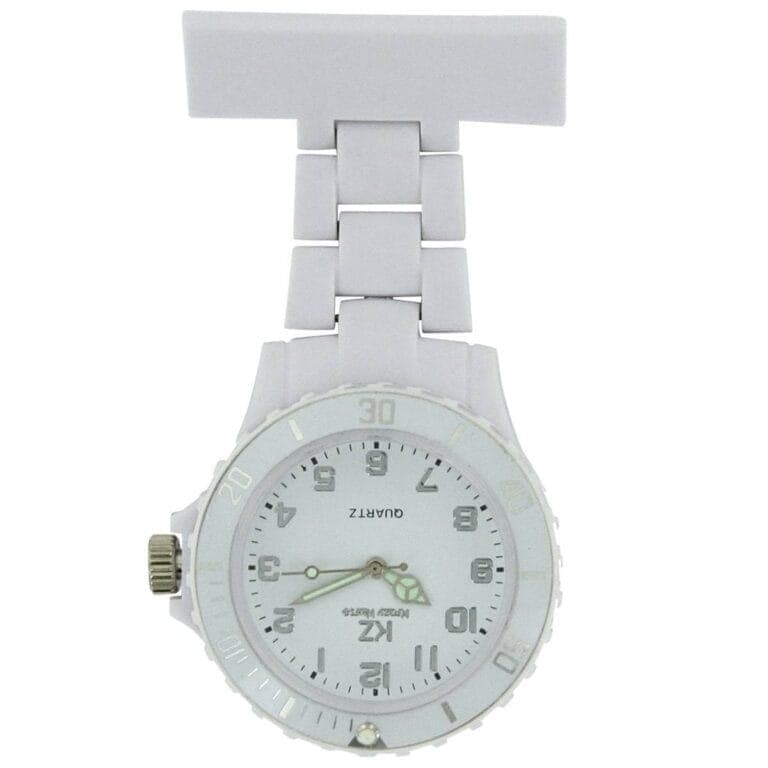 Montre infirmière Plastique Blanc broche 136