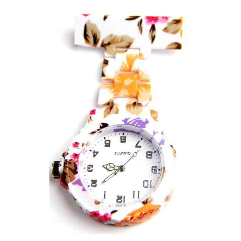 Montre Infirmière Plastique Motifs Fleurs KZ 157
