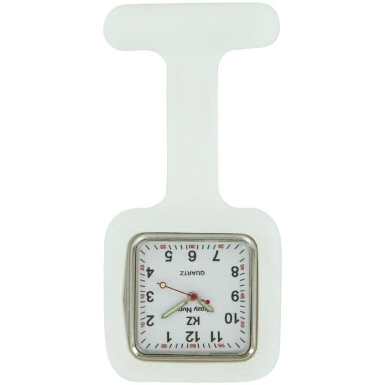 Montre Infirmière Blanche en Silicone Blanc Carré