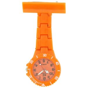 Montre infirmière Plastique Orange broche 18