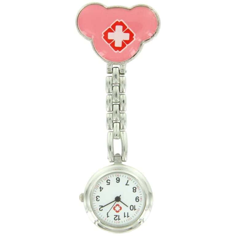 Montre Pour Infirmière Acier Inoxydable Rose Pince 22