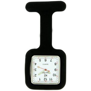 Montre Infirmière Aide-Soignante en Silicone Noir Carré