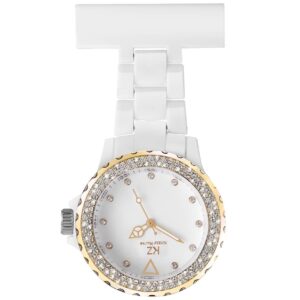 Montre Fun Infirmière Plastique Blanc Doré Strass KRAZY 33