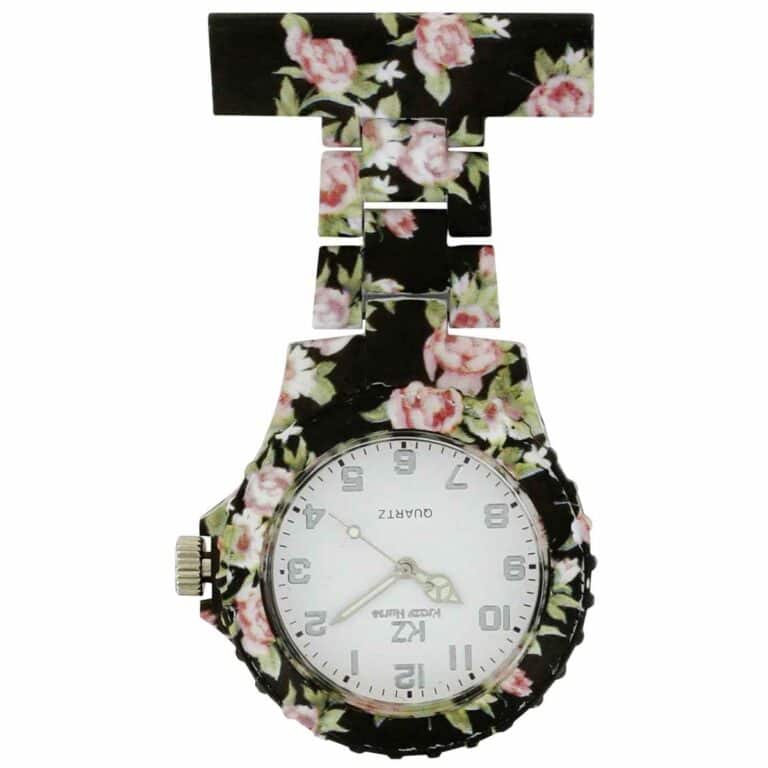 Montre Infirmière Plastique avec des Fleurs KZ 49