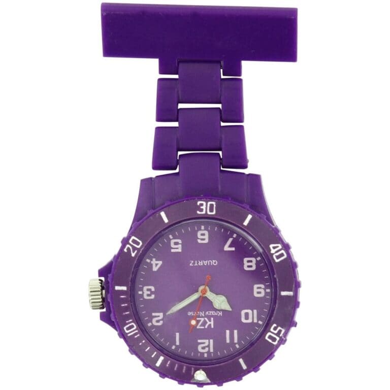 Montre infirmière Plastique Mauve broche 85