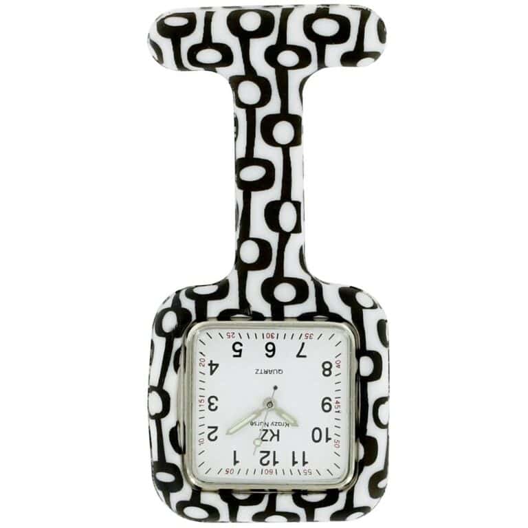 Montre Infirmière Silicone Noir Blanc