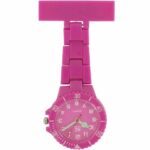 Montre infirmière Plastique Fuchsia broche 103