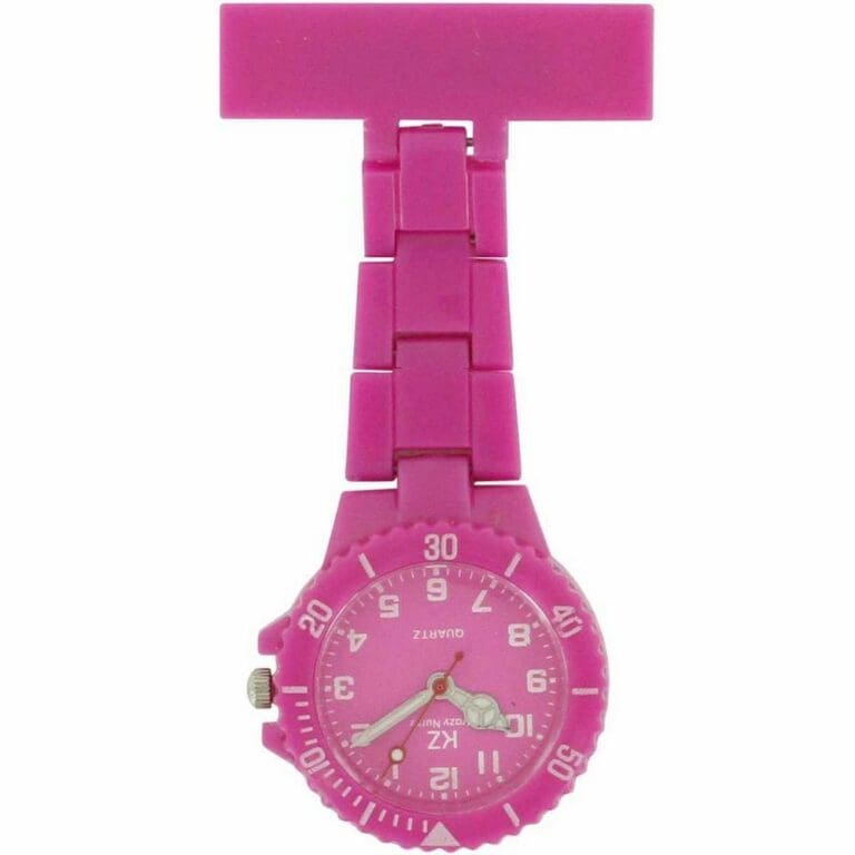 Montre infirmière Plastique Fuchsia broche 103
