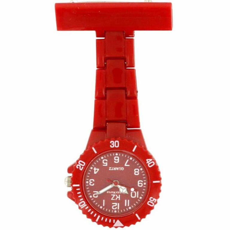 Montre infirmière Plastique Rouge broche 104