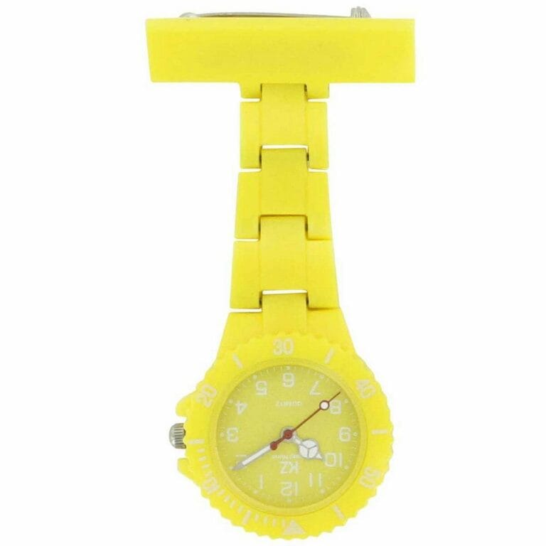 Montre infirmière Plastique Jaune broche 84
