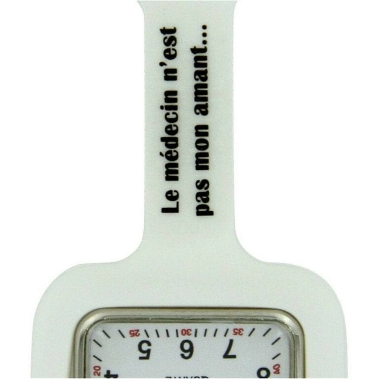 Montre Infirmière Silicone Blanc KZ Le médecin n'est pas mon amant
