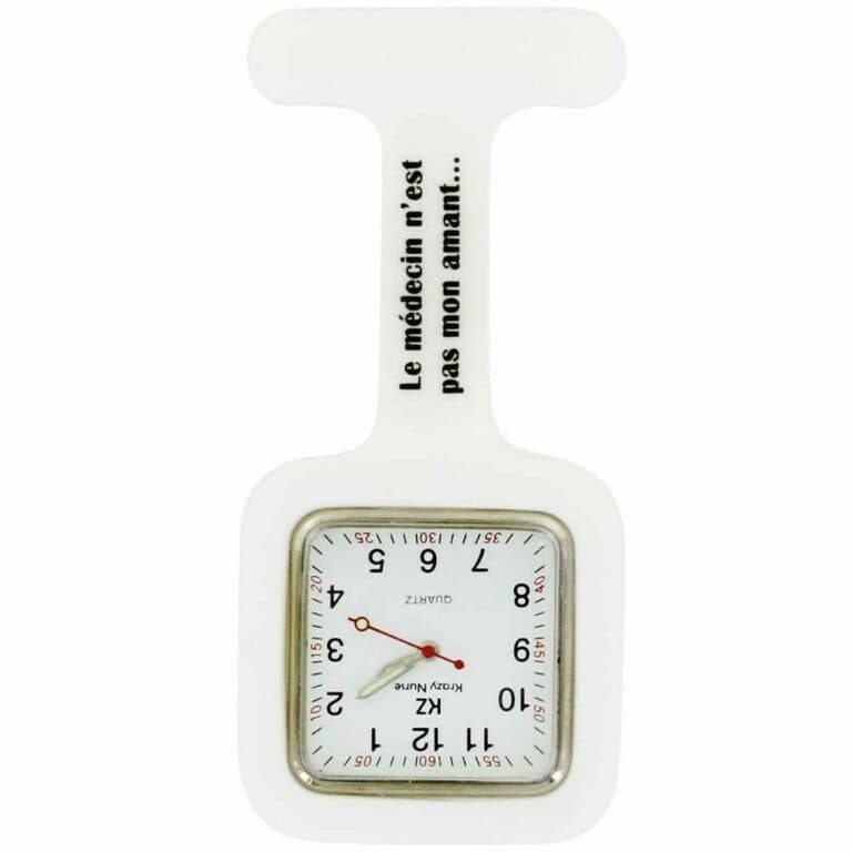Montre Infirmière Silicone Blanc KZ Le médecin n'est pas mon amant