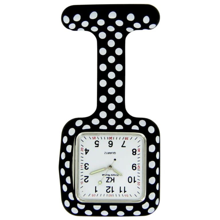 Belle Montre Infirmière Silicone Noir Pois KZ