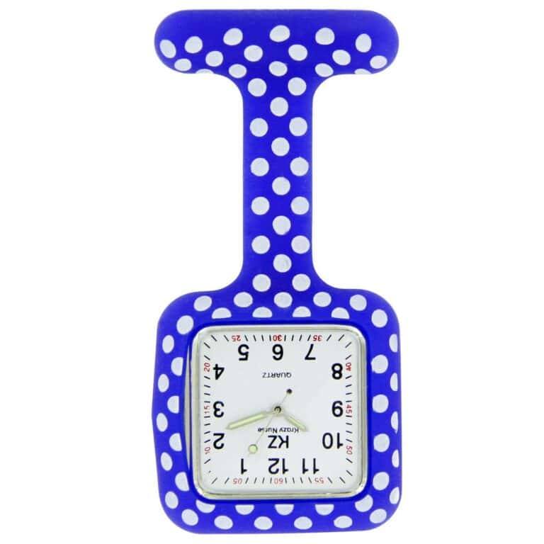 Jolie Montre Infirmière Silicone Bleu Pois KZ