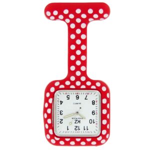 Montre Infirmière Fun Silicone Rouge Pois KZ