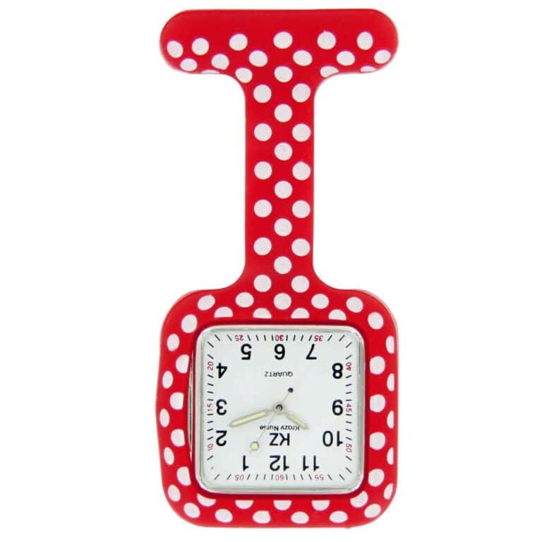 Montre Infirmière Fun Silicone Rouge Pois KZ