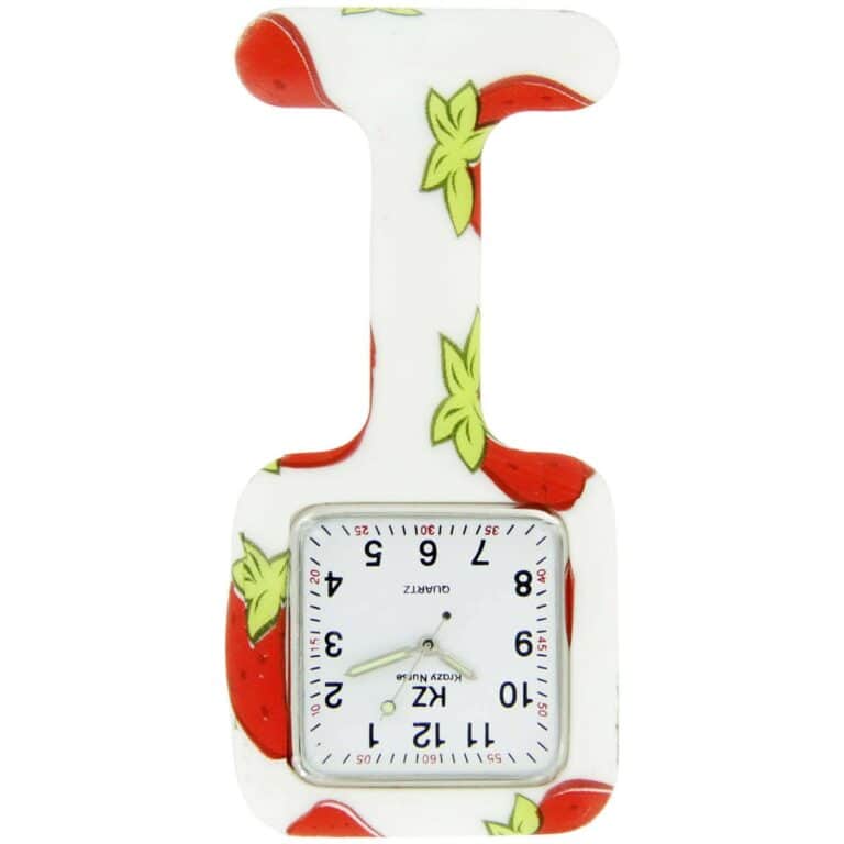 Montre Infirmière Sympa Blanc Fraises KZ