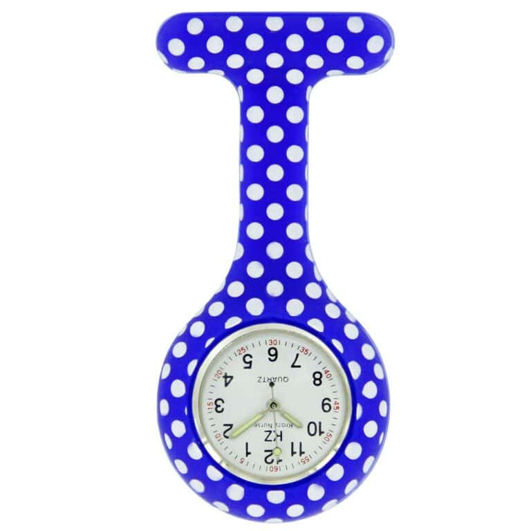 Montre pour Infirmière Silicone Bleu Pois KZ