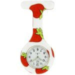 Une Montre Infirmière Silicone Blanc Fraises KZ