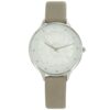 Montre Femme Taupe Relief Fleur Strass MICHAEL JOHN 741