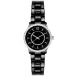 Montre Femme ornée Cristaux Swarovski® Céramique Noire Louise Pearl