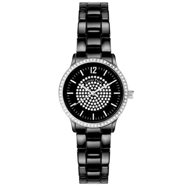 Montre Femme ornée Cristaux Swarovski® Céramique Noire Louise Pearl LP34