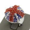 Belle Bague Union Jack Argent Femme DAPHNEE