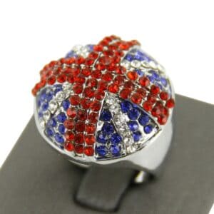 Belle Bague Union Jack Argent Femme DAPHNEE