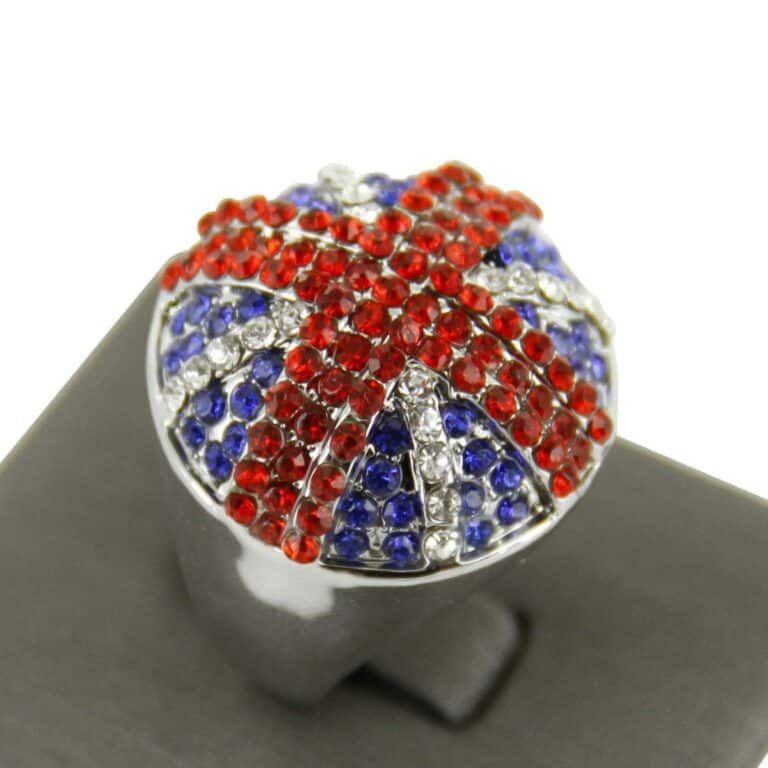 Belle Bague Union Jack Argent Femme DAPHNEE