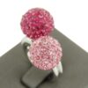 Jolie Bague Femme Boules Strass Roses DAPHNEE