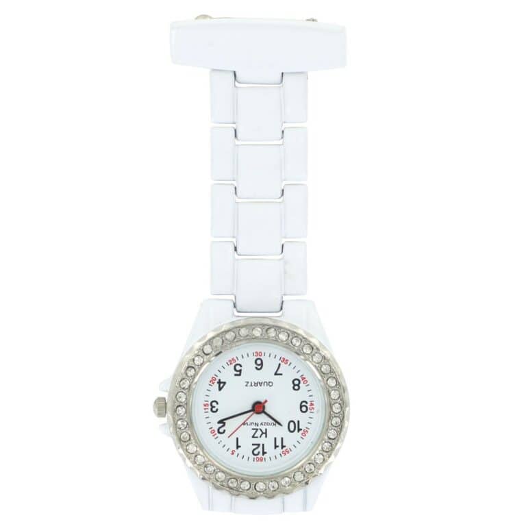 Jolie Montre Infirmière Métal Blanc KRAZY