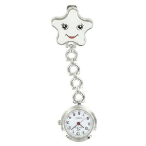 Montre Infirmière Etoile en Métal Blanc KRAZY