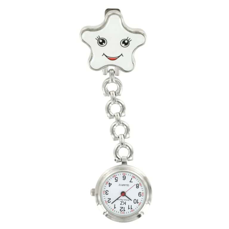 Montre Infirmière Etoile en Métal Blanc KRAZY