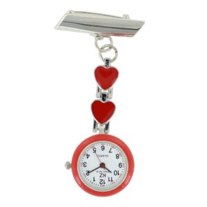 Montre Infirmière Coeur Métal Couleur Rouge KRAZY