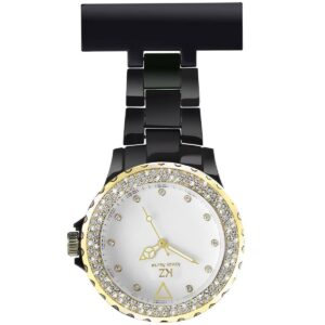 Jolie Montre Infirmière Plastique Noir Strass