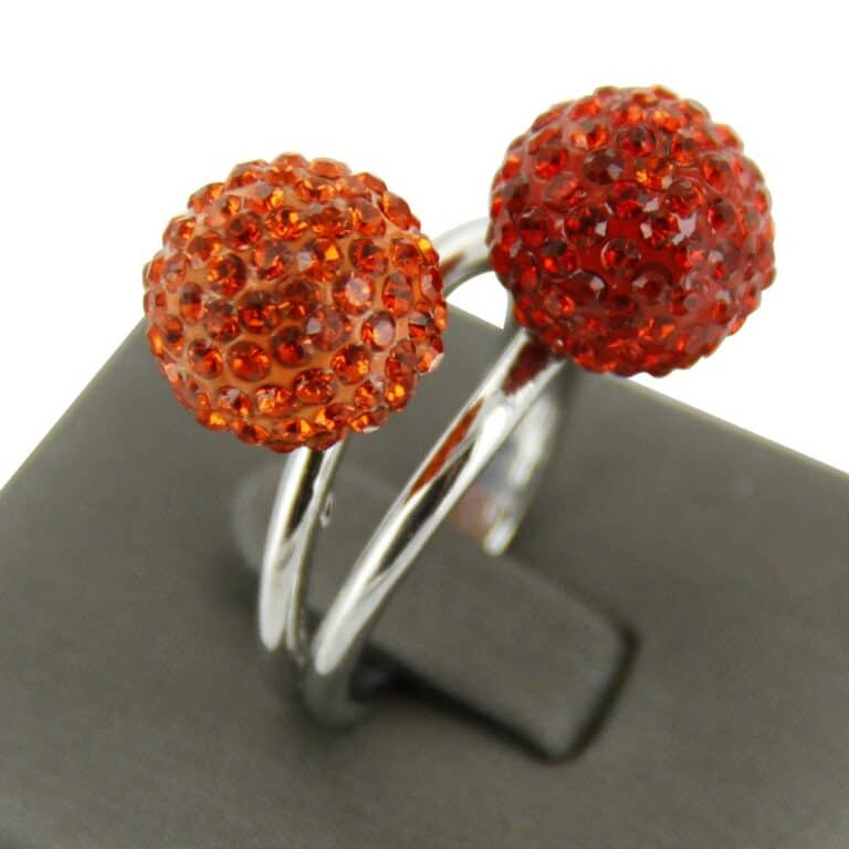 Bague pour Femme Boules Strass Rouges DAPHNEE