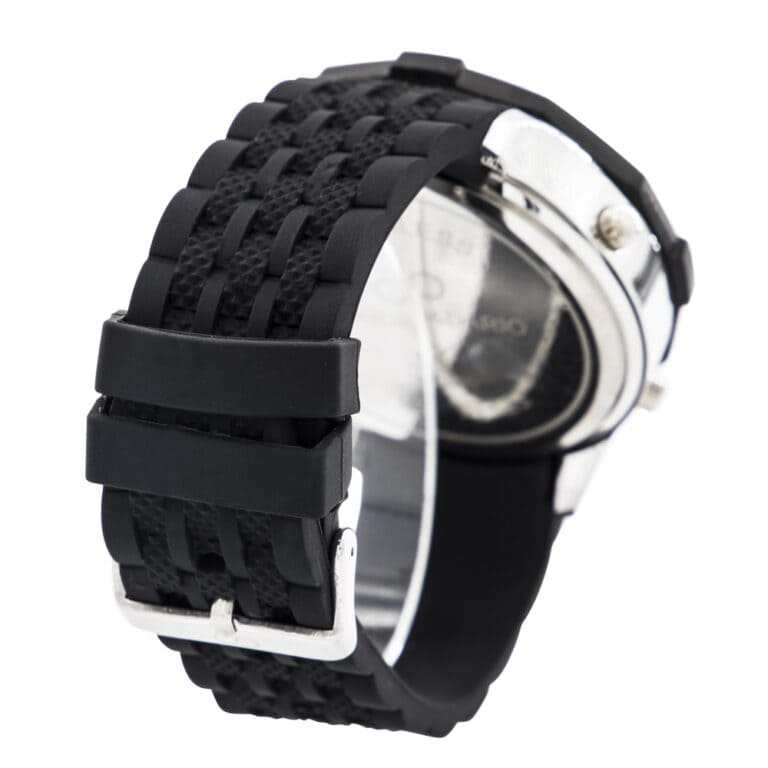 Coffret Montre Homme Silicone XL Dual-Time Noir GIORGIO