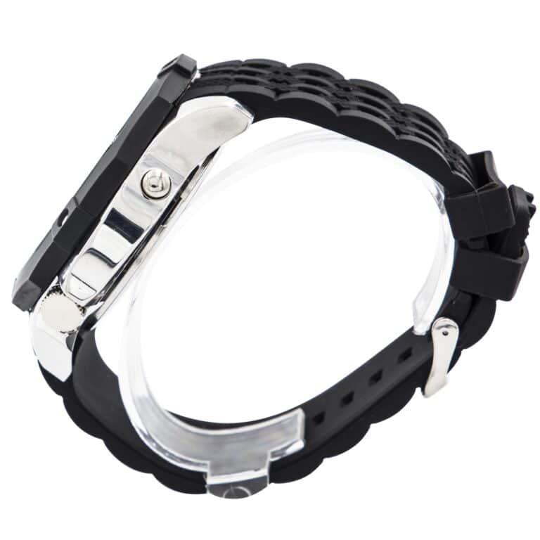 Coffret Montre Homme Silicone XL Dual-Time Noir GIORGIO