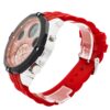 Coffret Montre Homme Silicone XL Dual-Time Rouge GIORGIO