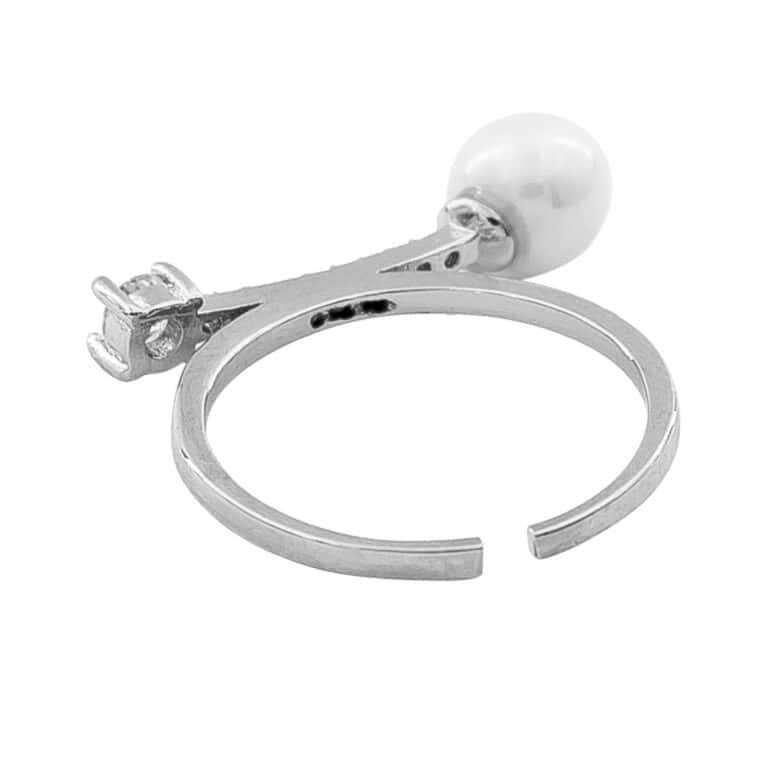 Votre Bague Femme Ajustable SEGMA Perle Strass