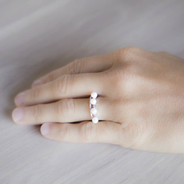 Bague Femme Ajustable COLA avec Perles Strass