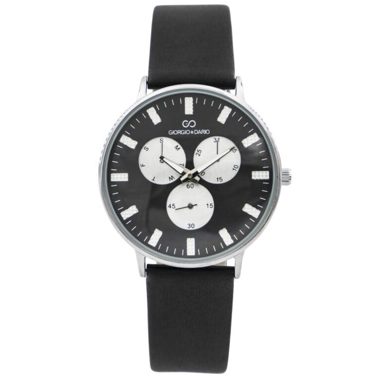 Coffret Montre Homme Cuir Noir GIORGIO