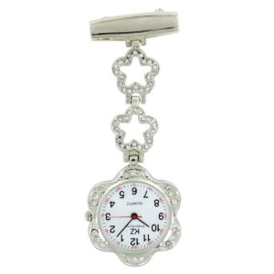 Montre Infirmière Métal Strass Fleur KRAZY